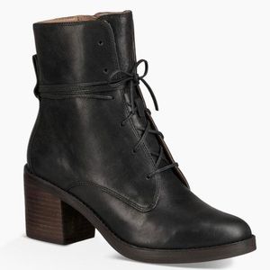 Ugg Oriana Black Leather Lace-up Boot